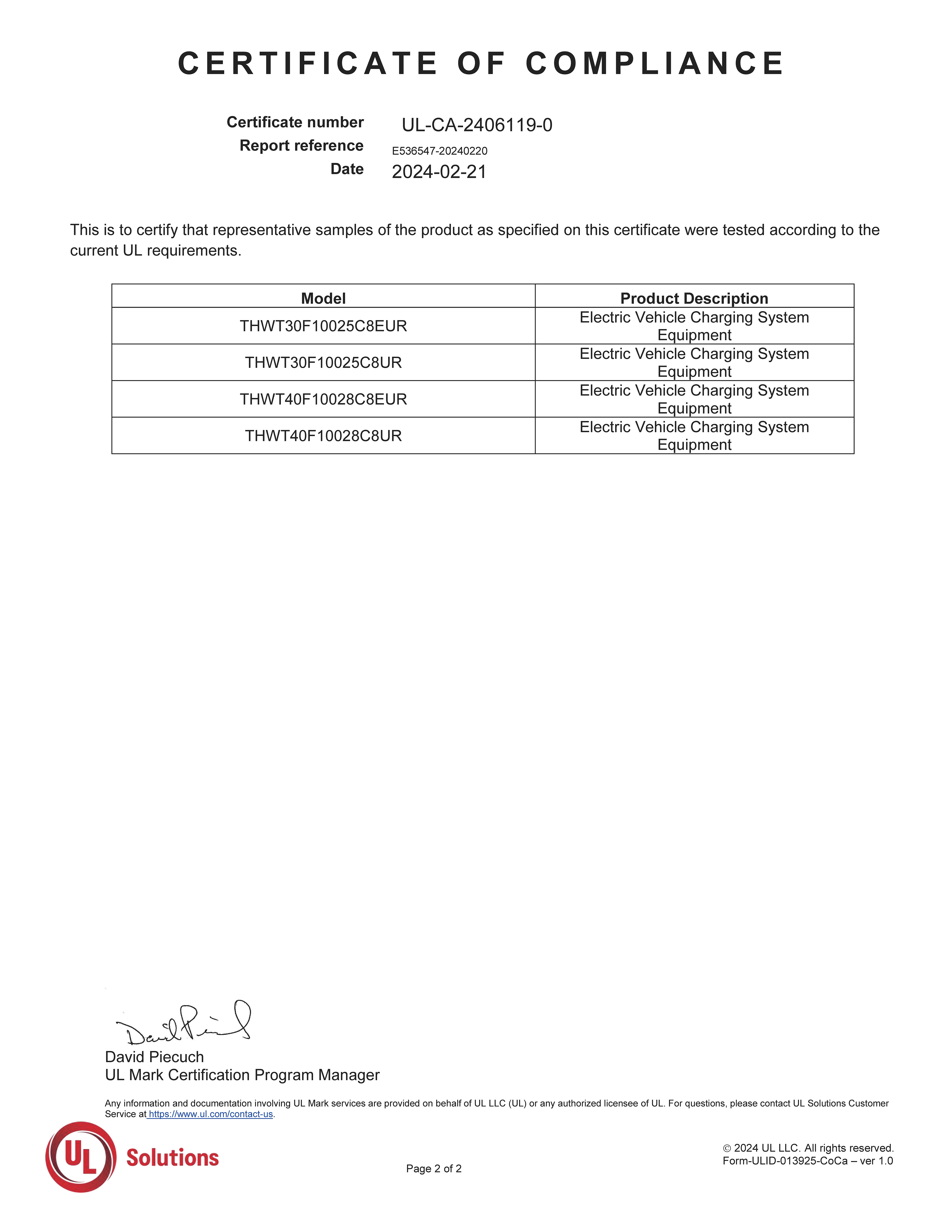 Сертификат UL (модуль зарядки электромобилей)4